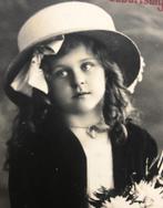MEISJE met lang haar en hoed, Verzenden, Voor 1920, Gelopen, Kinderen