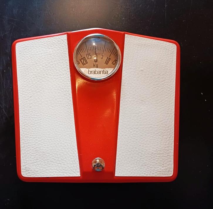 Vintage Oranje Brabantia Personenweegschaal / Seventies, Witgoed en Apparatuur, Weegschalen, Gebruikt, Analoog, Personenweegschaal