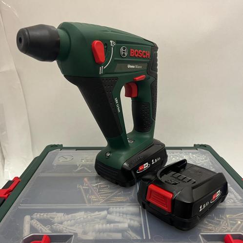 Bosch Uneo Maxx + 2 Accu's 18V 1.5 AH + Lader, Doe-het-zelf en Verbouw, Gereedschap | Boormachines, Zo goed als nieuw