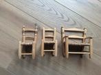 Vintage Miniatuur Stoeltjes  rotan rieten stoeltjes barbie, Ophalen of Verzenden, Gebruikt
