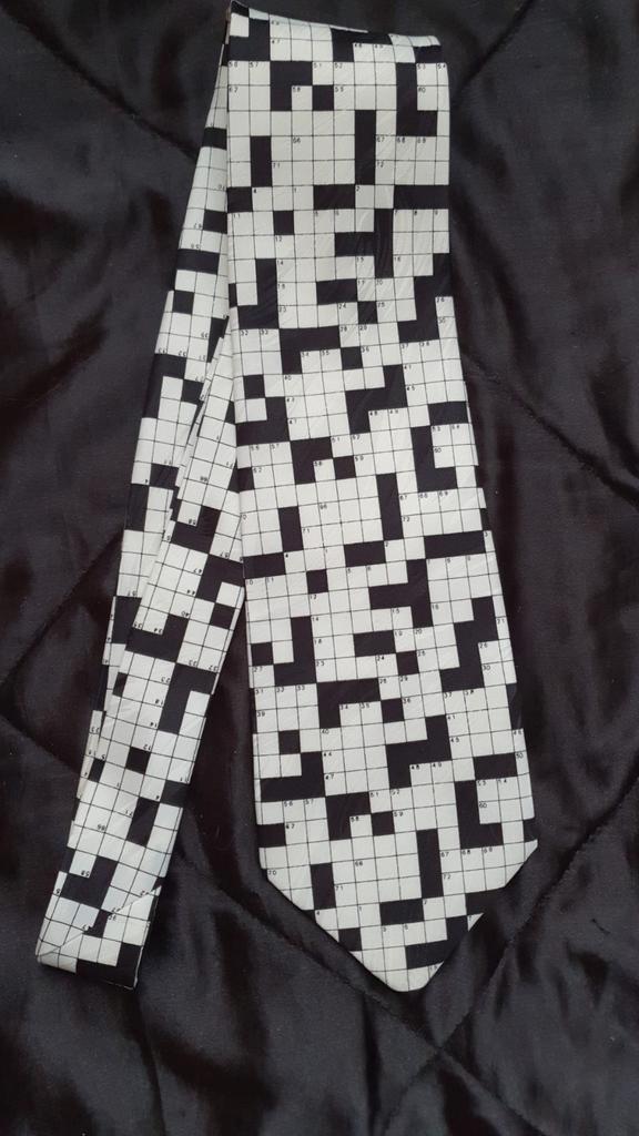 Nieuwe Kruiswoordpuzzel Stropdas, Kleding | Heren, Stropdassen, Nieuw, Met patroon, Wit, Ophalen of Verzenden