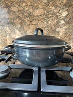 Zwarte emaille braadpan voor koken op gas, Huis en Inrichting, Keuken | Potten en Pannen, Ophalen, Gebruikt, Overige materialen