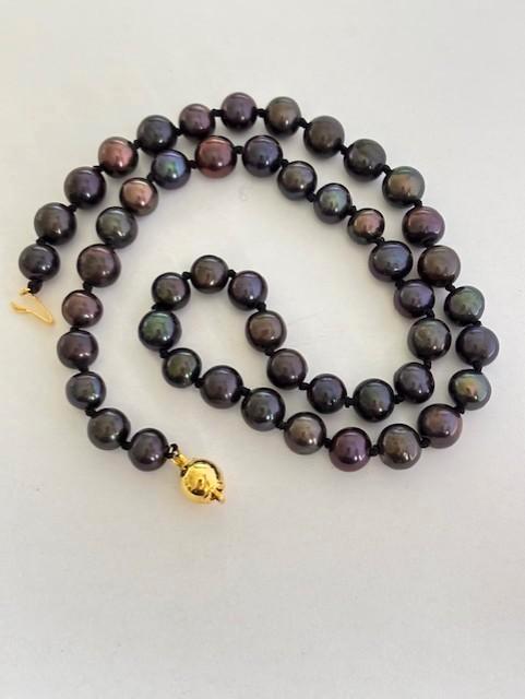 Parel Ketting met Tahitiaanse Zwarte Peacock Parels 14K Goud, Sieraden, Tassen en Uiterlijk, Kettingen, Nieuw, Goud, Goud, Ophalen of Verzenden