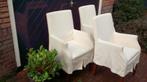 Stoel eetkamerstoel afneembare hoes stof creme 4 stuks ppst, Huis en Inrichting, Stoelen, Ophalen, Gebruikt, Wit, Vier