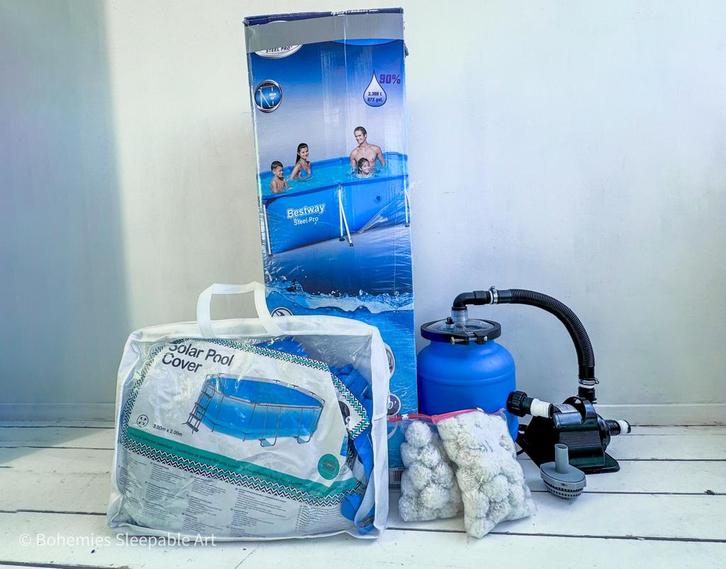 Compleet zwembad set 3,55x2,55m - Incl. accessoires!, Tuin en Terras, Zwembaden, Zo goed als nieuw, Opzetzwembad, Minder dan 80 cm