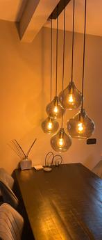 5 hanglampen Winfield smoke glas keukentafel/eettafel, Ophalen of Verzenden, Glas, 75 cm of meer