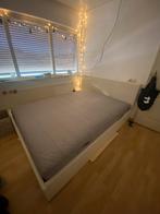 Bed met opbergruimte, Ophalen, Gebruikt, Wit, Tweepersoons