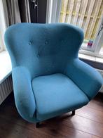 Kleurige fauteuil met hockers, Huis en Inrichting, Fauteuils, 75 tot 100 cm, Stof, 75 tot 100 cm, Zo goed als nieuw