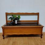 Vintage Franse houten klep bank  halbank eetkamerbank 109, Antiek en Kunst, Antiek | Meubels | Stoelen en Banken, Ophalen of Verzenden