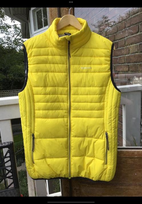 Gele bodywarmer, maat 42 v. het merk Kjelvik, voering zilver, Kleding | Dames, Bodywarmers, Ophalen of Verzenden