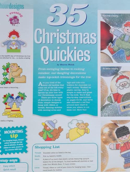 35 Christmas Quickies Kerst borduurpatronen, Hobby en Vrije tijd, Borduren en Borduurmachines, Nieuw, Patroon, Handborduren, Ophalen