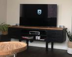 Stoere industriële tv kast. Zwart staal en mangohout, Huis en Inrichting, Kasten | Televisiemeubels, Ophalen, Zo goed als nieuw