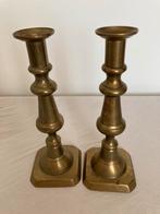 Antieke Engelse Kandelaars, ca. 1890, Antiek en Kunst, Ophalen of Verzenden, Koper of Brons