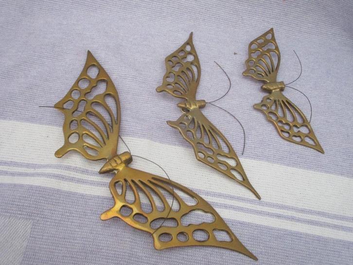 3 Vintage Messing Vlinders ,v.a 40,00e, Antiek en Kunst, Curiosa en Brocante, Ophalen of Verzenden