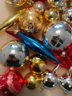 37 Vintage glazen kerstballen pegels paddenstoelen kleur zga, Diversen, Kerst, Ophalen of Verzenden, Zo goed als nieuw