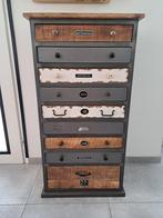 Set van ladekast en dressoir, industrieel hout en metaal!, Ophalen, Zo goed als nieuw, 25 tot 50 cm, Metaal