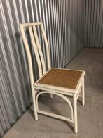 2 witte eetkamerstoelen met rotan zitting, Ophalen, Riet of Rotan, Gebruikt, Twee