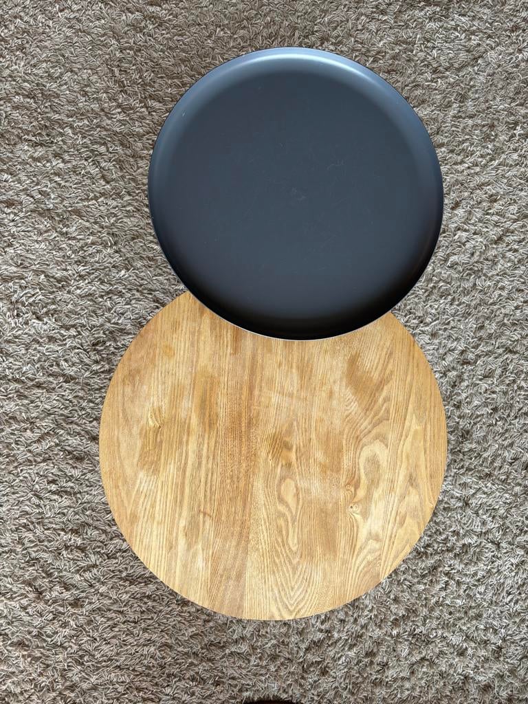 Bijzettafel 2 stuks - hout en staal (ook los te koop), Huis en Inrichting, Tafels | Bijzettafels, Minder dan 45 cm, Minder dan 55 cm