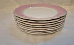 8 Feston borden met roze rand Petrus Regout, Antiek en Kunst, Antiek | Servies los, Ophalen of Verzenden