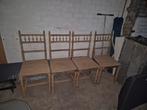 Vier Antieke Houten Stoelen, Huis en Inrichting, Stoelen, Gebruikt, Bruin, Ophalen of Verzenden, Vier