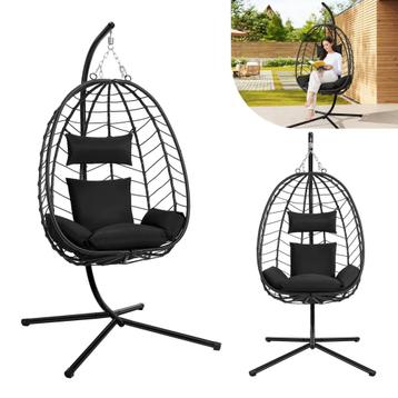 Comfortabele Hangstoel met Standaard - Egg chair beschikbaar voor biedingen