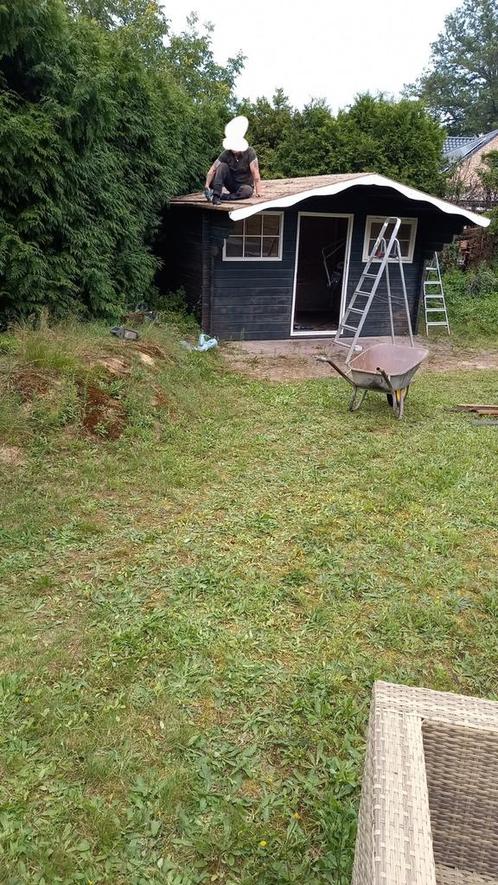 Houten Tuinhuis - 4x3 meter, Tuin en Terras, Tuinhuizen, Gebruikt, Tuinhuis, Hout, 250 tot 500 cm, 200 tot 400 cm, 2 ramen, Ophalen