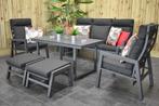 Atletico Verstelbare Aluminium Loungeset 3 Zitsbank SHOWROOM, Aluminium, Bank, Ophalen of Verzenden, Zo goed als nieuw