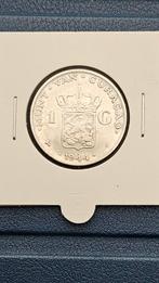 1944 Curaçao 1 Gulden - Koningin Wilhelmina, 1 gulden, Zilver, Ophalen of Verzenden, Koningin Wilhelmina