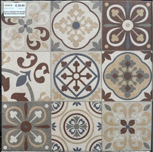 B-keus gecoate terrastegels 60x60 Mozaiek ED 201820, Tuin en Terras, Tegels en Klinkers, Nieuw, Ophalen of Verzenden