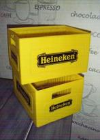 Heineken kratjes voor cd's geel 2 stuks, Verzamelen, Biermerken, Overige typen, Heineken, Gebruikt, Ophalen of Verzenden