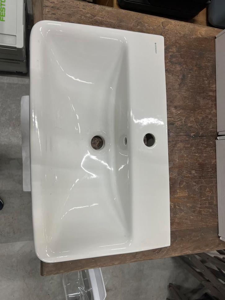 Geberit Renova Compact Wastafel 60cm Nieuw, Doe-het-zelf en Verbouw, Sanitair, Nieuw, Wastafel, Steen, Ophalen of Verzenden