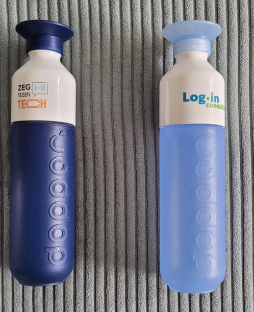 DOPPER waterfles 450ml, 3st donker blauw, licht blauw, rood, Sport en Fitness, Bidons, Nieuw, Ophalen of Verzenden
