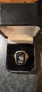 Heren ring  intaglio goud 585 14k vintage antiek, 20 of groter, Heer, Ophalen of Verzenden, Zo goed als nieuw