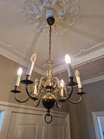Klassieke kroonluchter 6-arms messing, Huis en Inrichting, Lampen | Kroonluchters, Ophalen of Verzenden, Gebruikt, Metaal, Klassiek