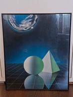 Schilderijtje Piramide & Planeten "oud", Ophalen of Verzenden