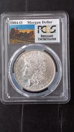 1884-O Morgan Dollar - PCGS Brilliant Uncirculated, Ophalen of Verzenden, Overige landen, Losse munt, Zilver