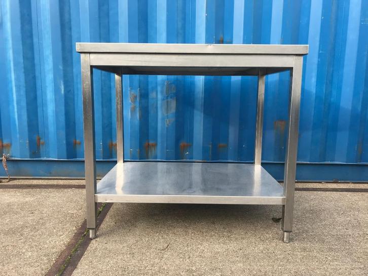 2x Kleine rvs werktafel -- pp stuk ! + onderschap elementen, Huis en Inrichting, Keuken | Keukenelementen, Gebruikt, Minder dan 100 cm