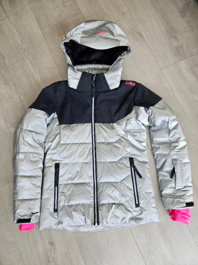 Z.g.a.n.: ski jas CMP zilver 152 skijack zilveren skijas, Overige merken, Ophalen of Verzenden, Zo goed als nieuw, Kleding