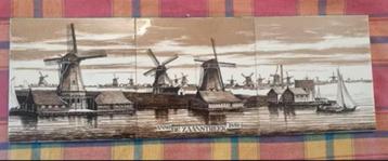 Tegeltableau 3 tegels molens Zaanstreek 1886 beschikbaar voor biedingen