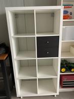 Ikea Kallax kast roomdivider op pootjes 2x4 met 2 lades, Huis en Inrichting, Kasten | Boekenkasten, Ophalen, Gebruikt, 25 tot 50 cm