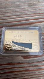 Goldplated baartje titanic, Postzegels en Munten, Edelmetalen en Baren, Ophalen of Verzenden, Goud
