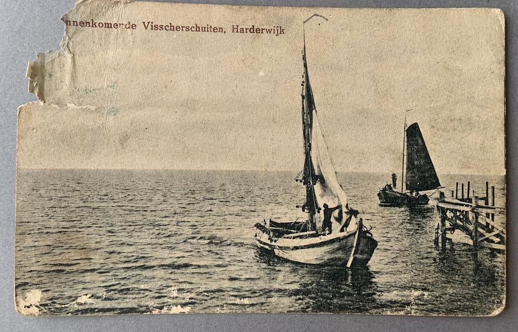Aankomende Visscherschuiten, Harderwijk, Ophalen of Verzenden, 1940 tot 1960, Gelopen, Gelderland