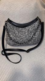Vintage Pluche Crossbody Tasje, Ophalen of Verzenden, Gebruikt, Grijs, Schoudertasje