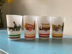 Vintage Menken melkglazen, Glas of Glazen, Gebruikt, Ophalen of Verzenden, Glas