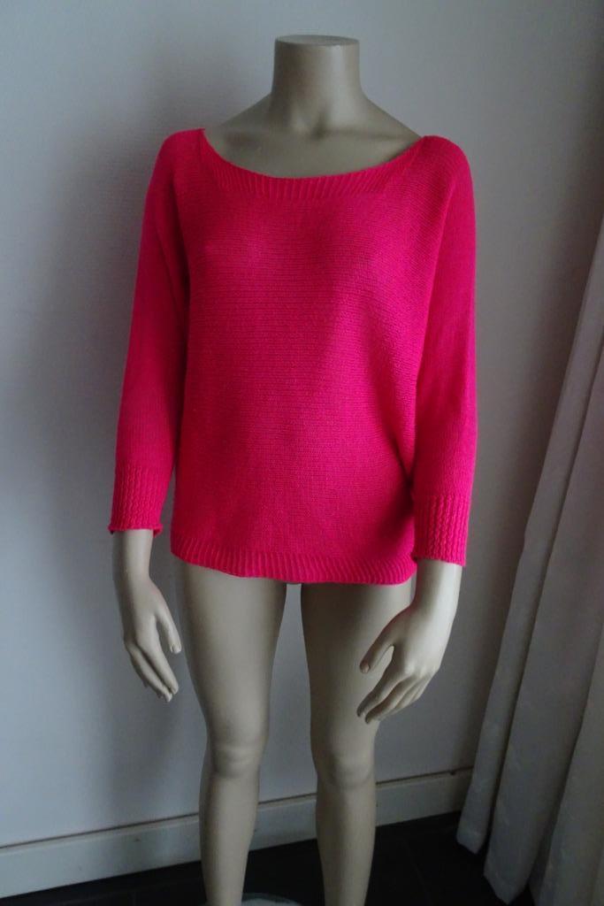 felrose dun truitje maat S/M van FOS, Kleding | Dames, Truien en Vesten, Zo goed als nieuw, Maat 38/40 (M), Roze, Ophalen