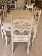 Landelijke Eiken Ceresu Eettafel met 6 stoelen., Glas, 5664HM, Eetkamerset, Rechthoekig