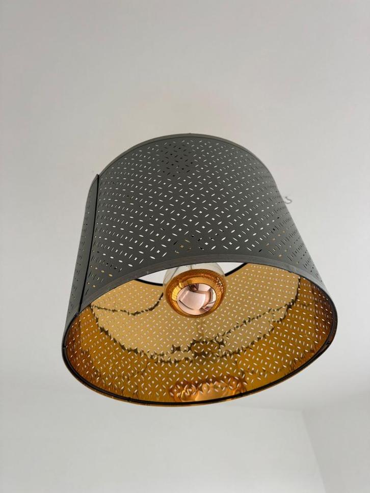 IKEA NYMÖ Lampenkap Groen/Messing 59cm, Huis en Inrichting, Lampen | Hanglampen, Gebruikt, Minder dan 50 cm, Metaal, Ophalen