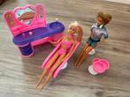 Barbie kapsalon set met accessoires, Kinderen en Baby's, Speelgoed | Poppen, Ophalen of Verzenden, Gebruikt, Barbie