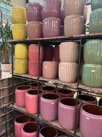 Super leuke kleurige geglazuurde potten, Tuin en Terras, Bloempotten, Rond, Nieuw, Minder dan 40 cm, Aardewerk