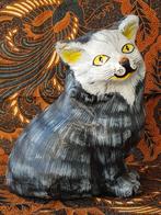 Mooie oude Oosterse poes of kat van papier-mache 28 cm., Ophalen of Verzenden